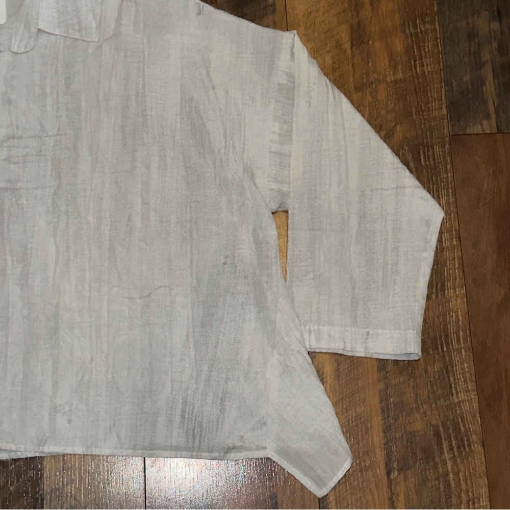 Blanque Swing Button Down Blouse Top Crinkle Boxy… - image 5